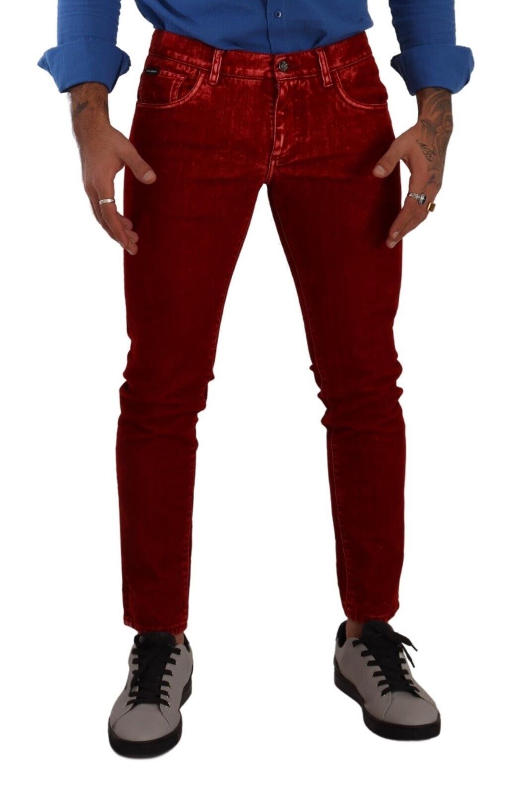 Dolce &amp; Gabbana ravissant jean de créateur slim rouge