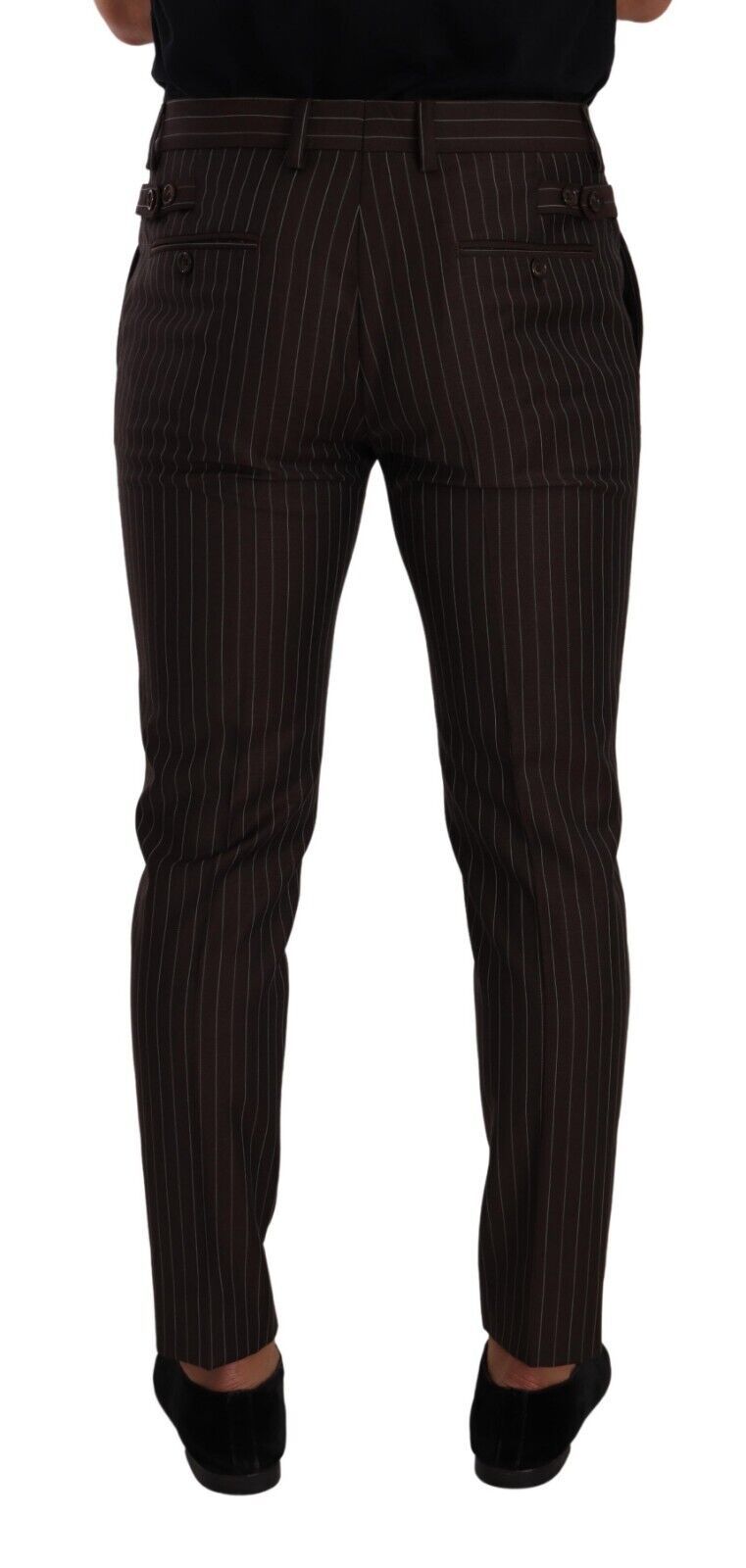 Pantalon homme en laine à rayures marron Dolce &amp; gabbana