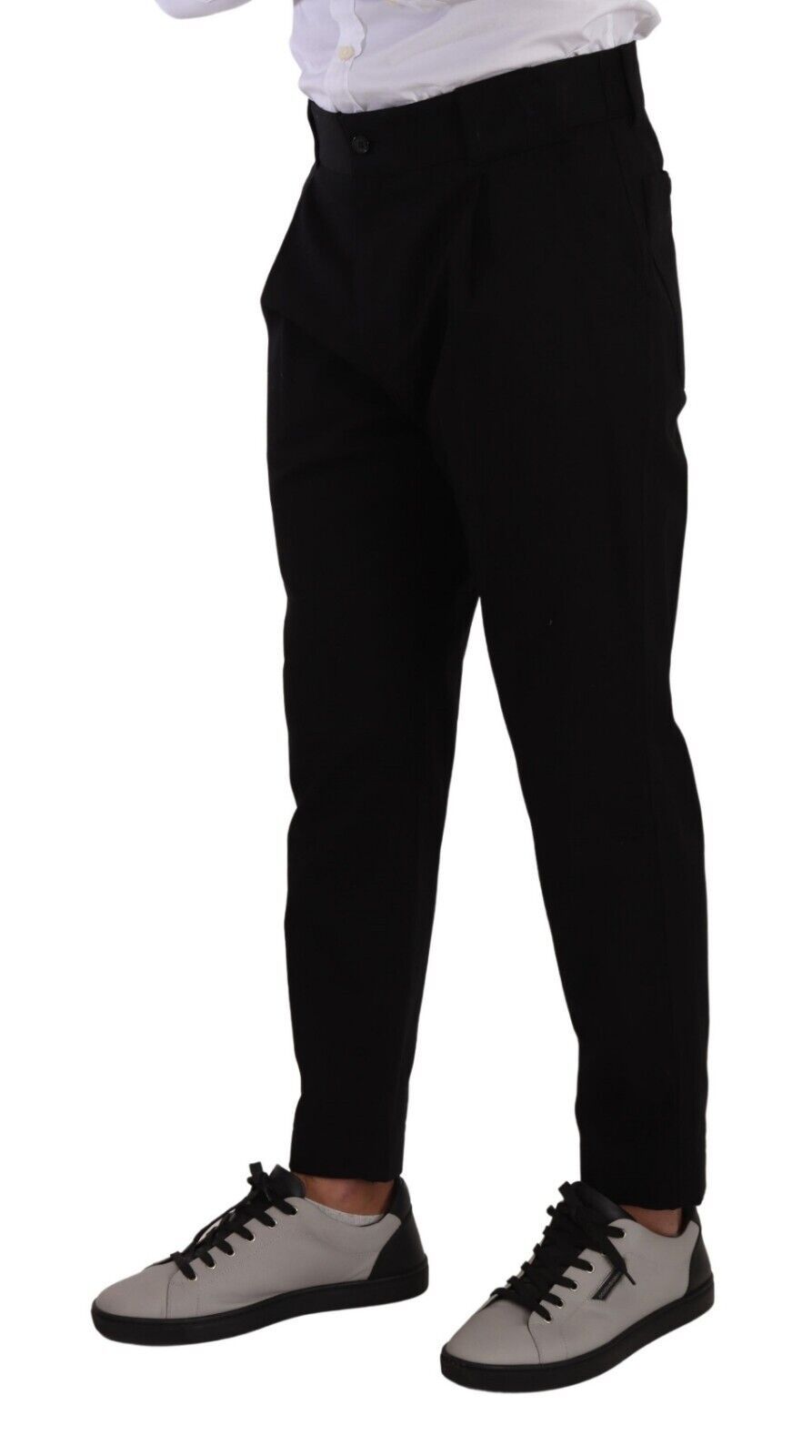 Pantalon chino fuselé en coton noir Dolce &amp; gabbana