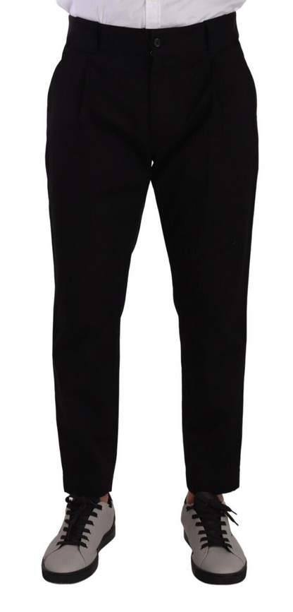 Pantalon chino fuselé en coton noir Dolce &amp; gabbana