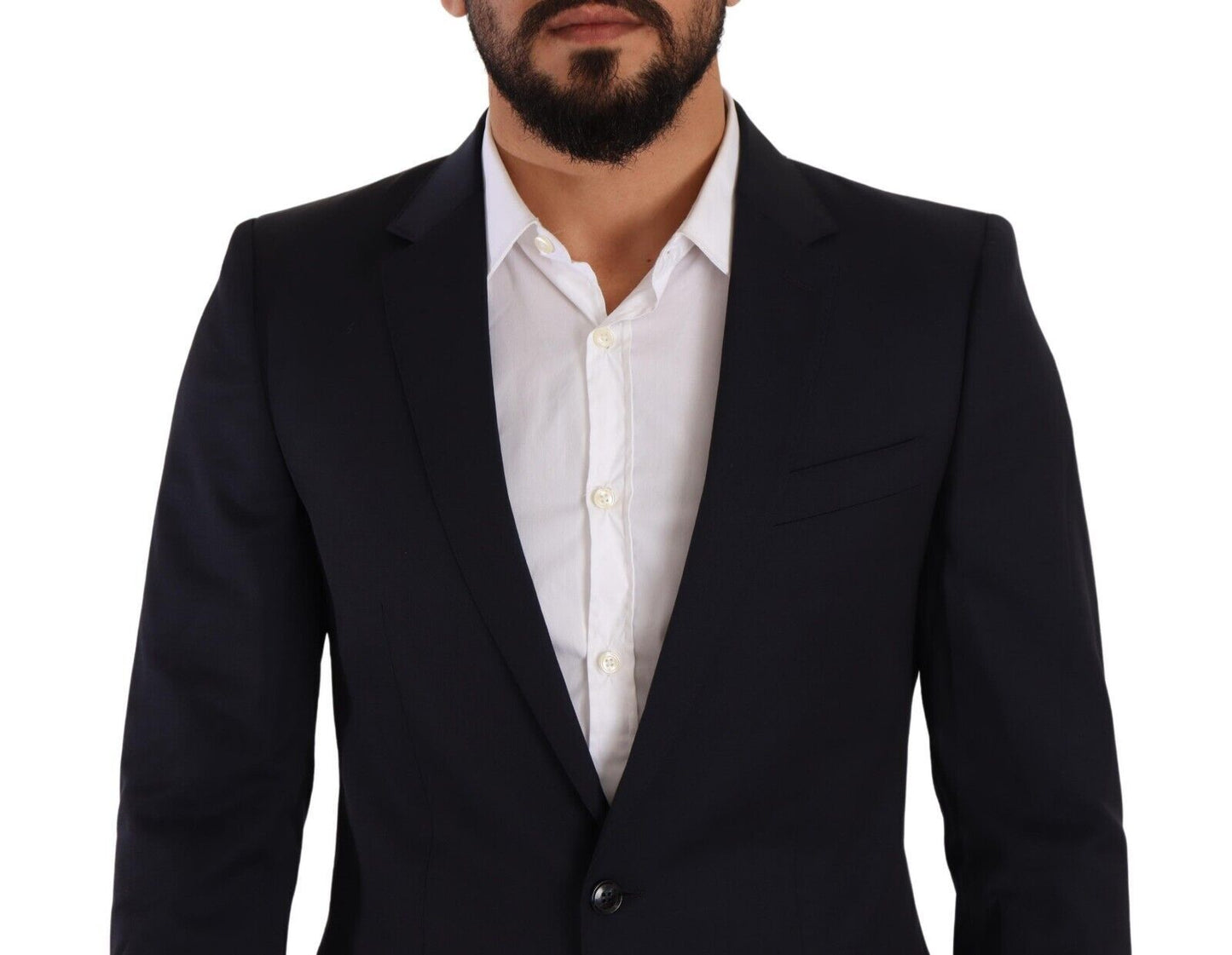 Dolce &amp; Gabbana Blazer slim en laine bleu marine élégant Martini