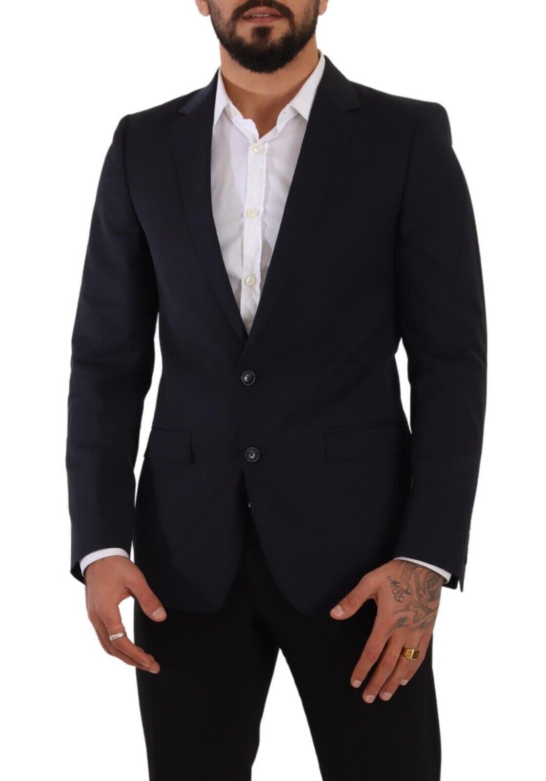 Dolce &amp; Gabbana Blazer slim en laine bleu marine élégant Martini