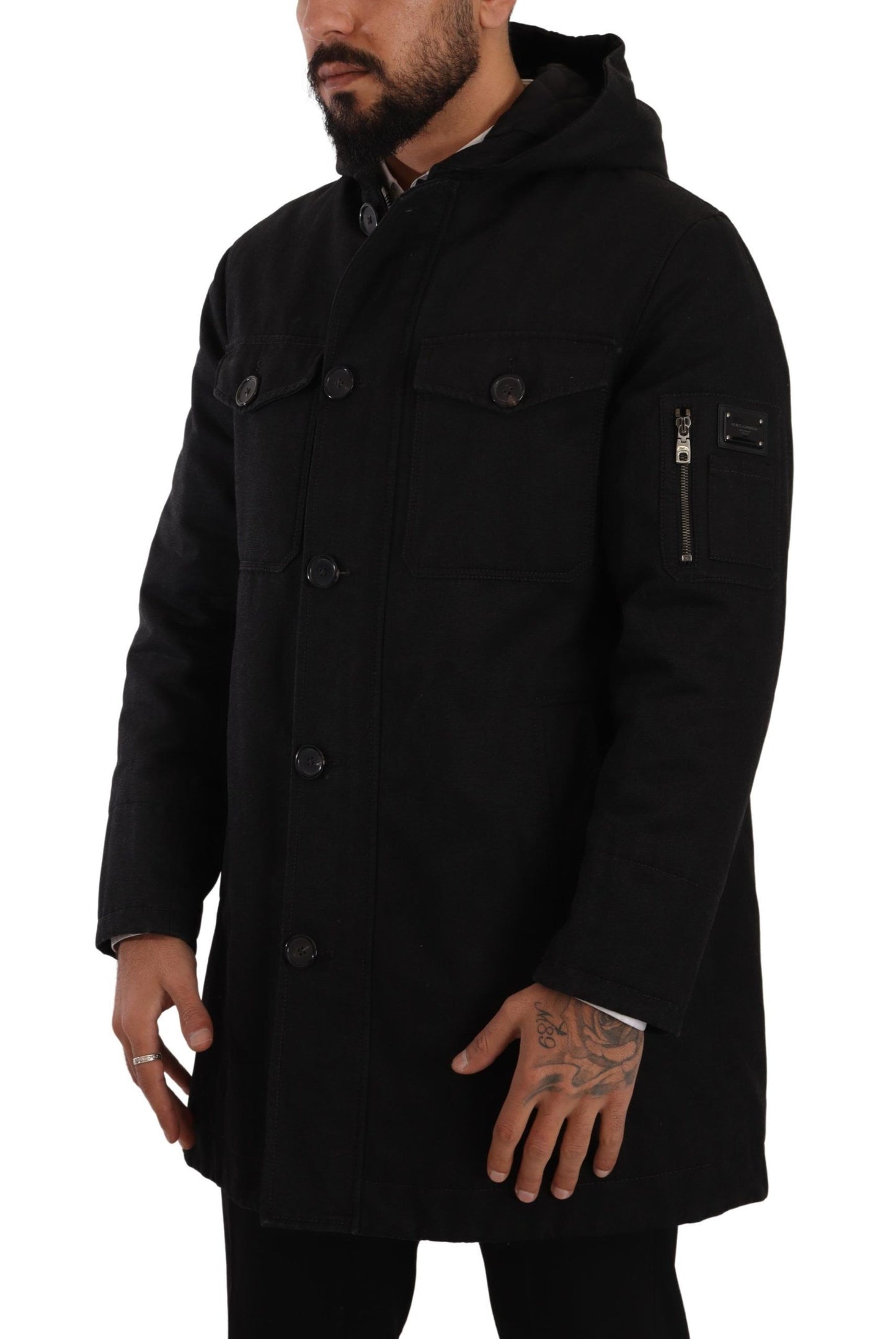 Veste à capuche parka noire Dolce &amp; gabbana