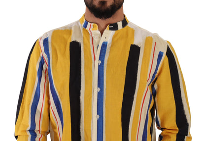 Chemise Henley rayée jaune Dolce &amp; gabbana