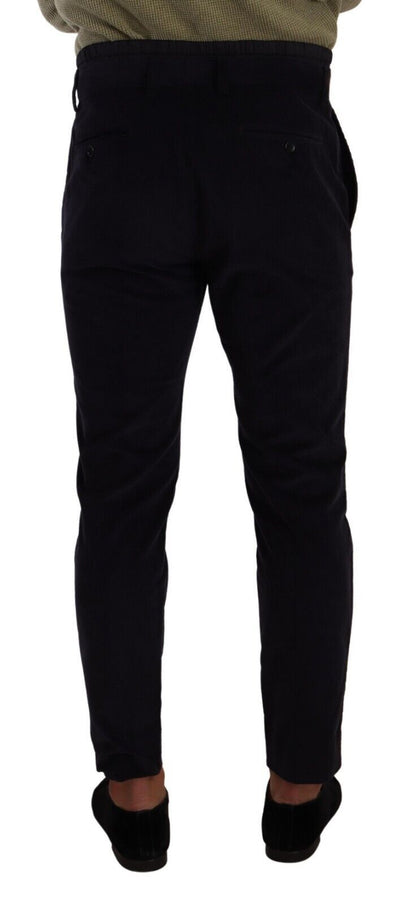 Dolce &amp; Gabbana - Pantalon slim en velours côtelé de luxe - Bleu foncé