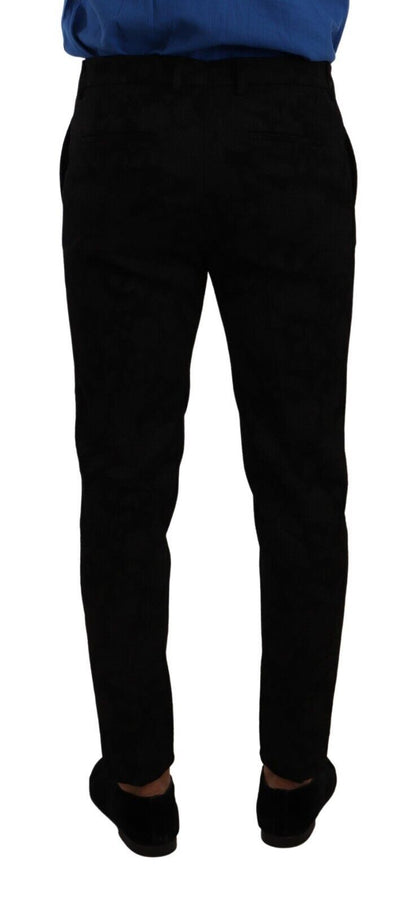 Dolce &amp; gabbana - Pantalon habillé coupe slim en brocart noir