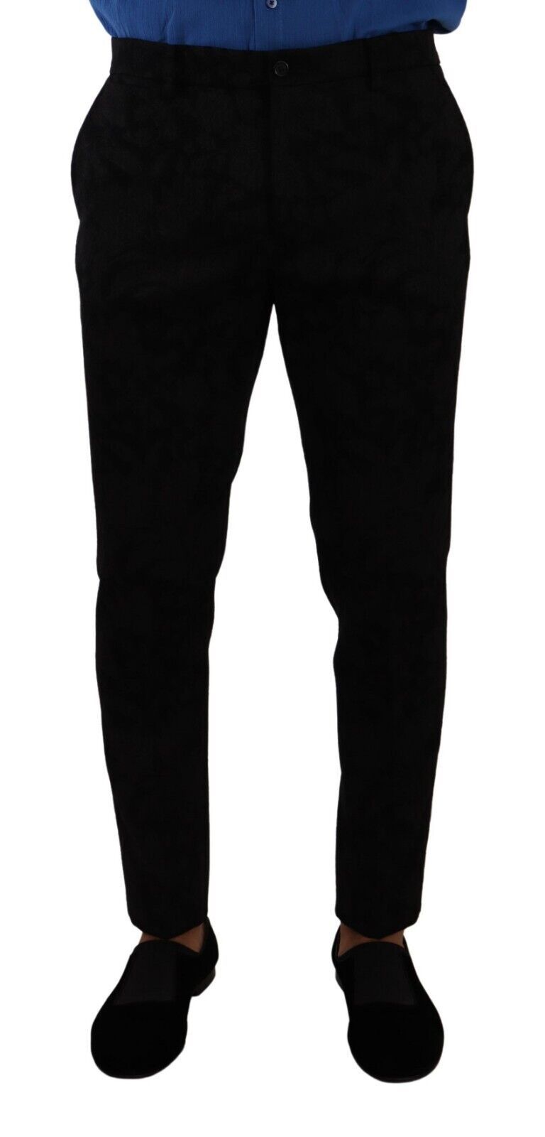 Dolce &amp; gabbana - Pantalon habillé coupe slim en brocart noir