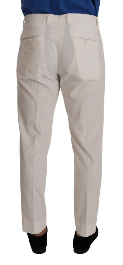 Dolce &amp; Gabbana - Pantalon fuselé en velours côtelé - Blanc cassé