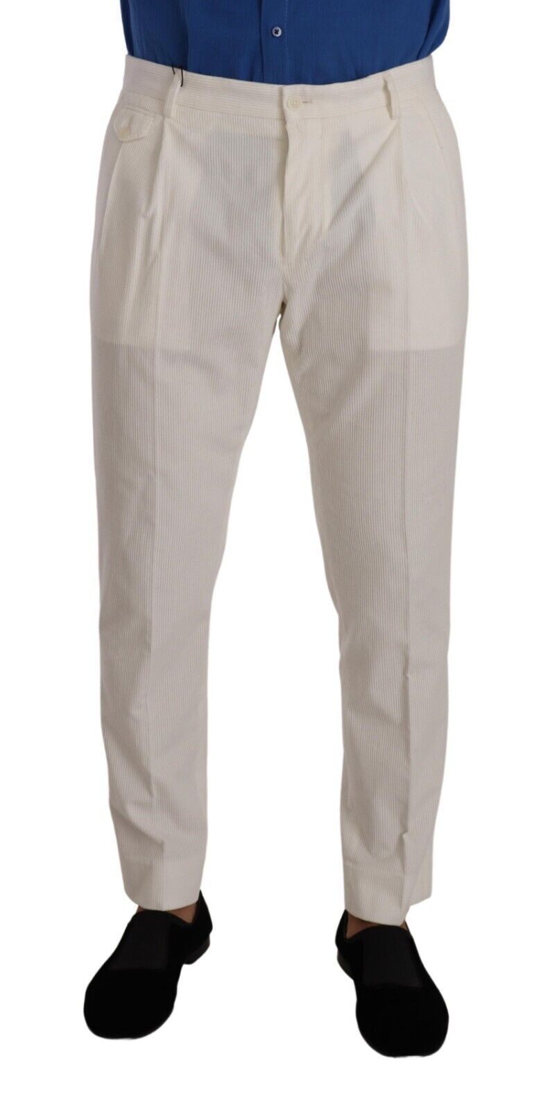 Dolce &amp; Gabbana - Pantalon fuselé en velours côtelé - Blanc cassé