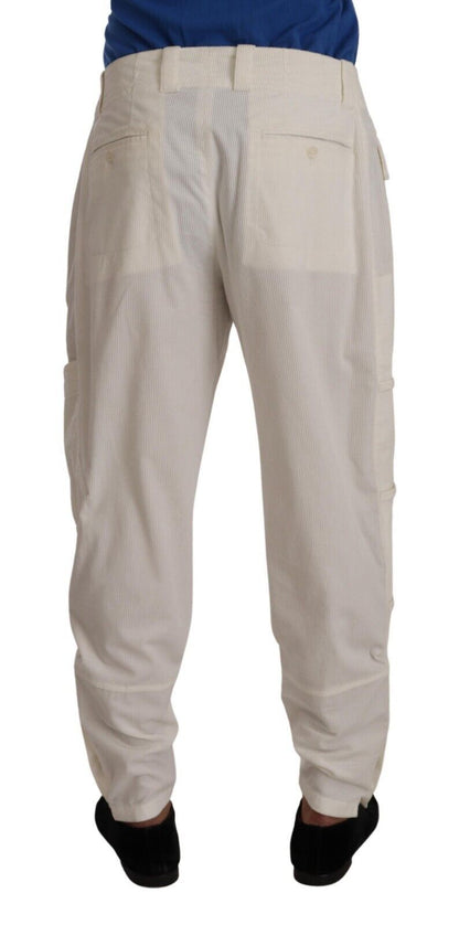 Dolce &amp; gabbana pantalon cargo blanc cassé - coupe régulière