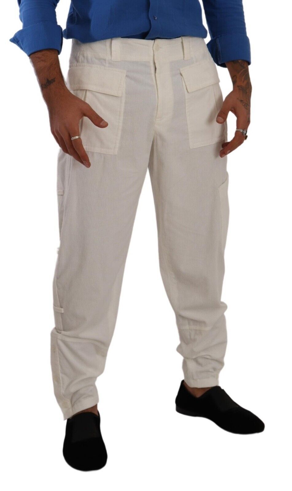 Dolce &amp; gabbana pantalon cargo blanc cassé - coupe régulière