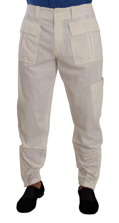 Dolce &amp; gabbana pantalon cargo blanc cassé - coupe régulière