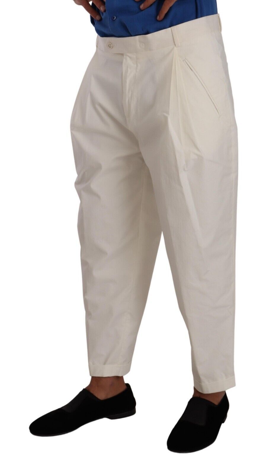 Dolce &amp; gabbana pantalon habillé en coton stretch blanc