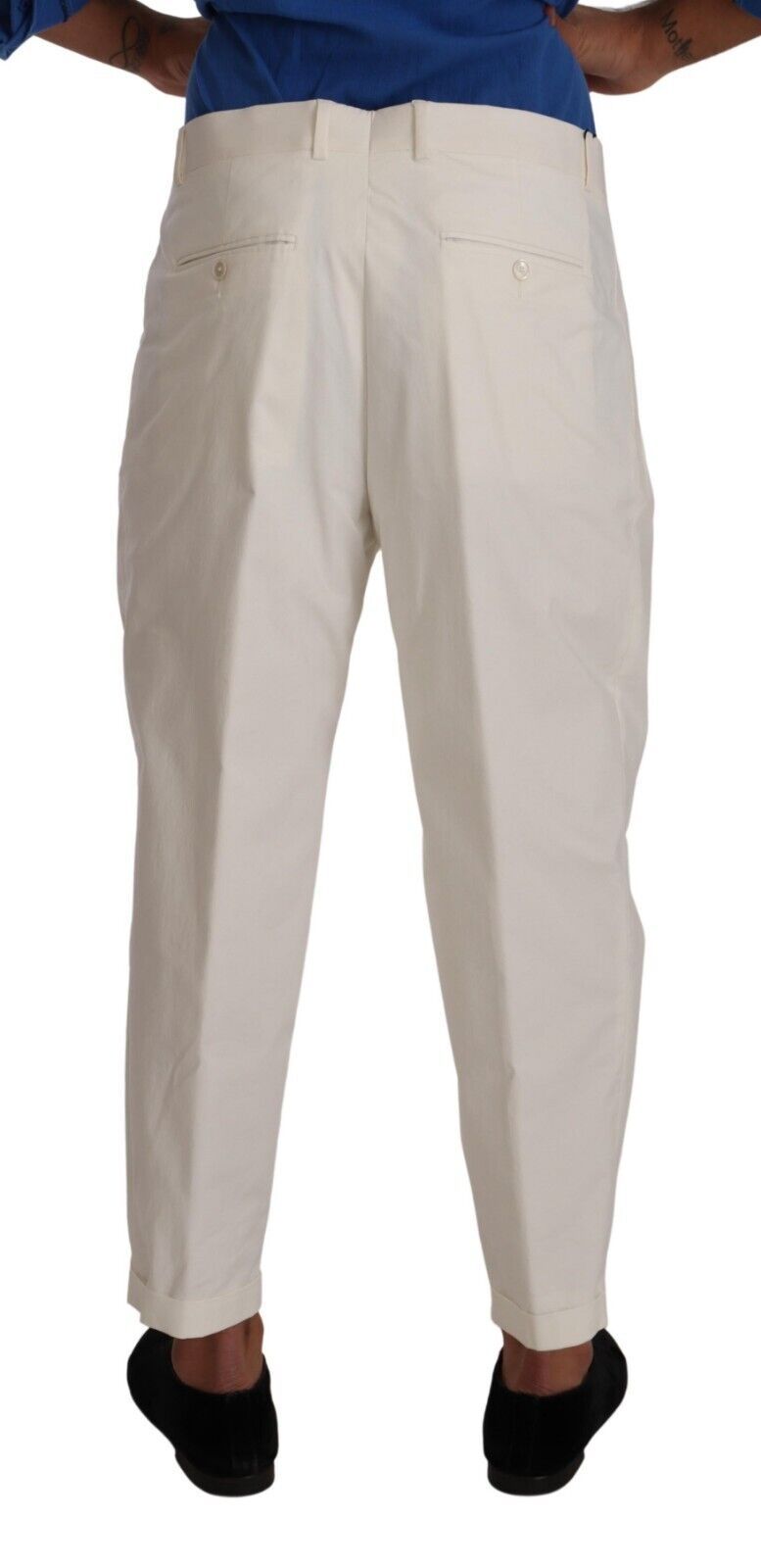 Dolce &amp; gabbana pantalon habillé en coton stretch blanc