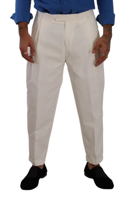 Dolce &amp; gabbana pantalon habillé en coton stretch blanc