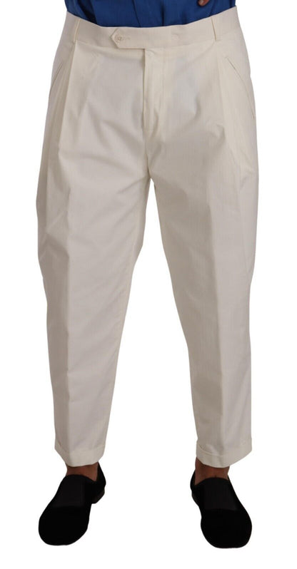 Dolce &amp; gabbana pantalon habillé en coton stretch blanc