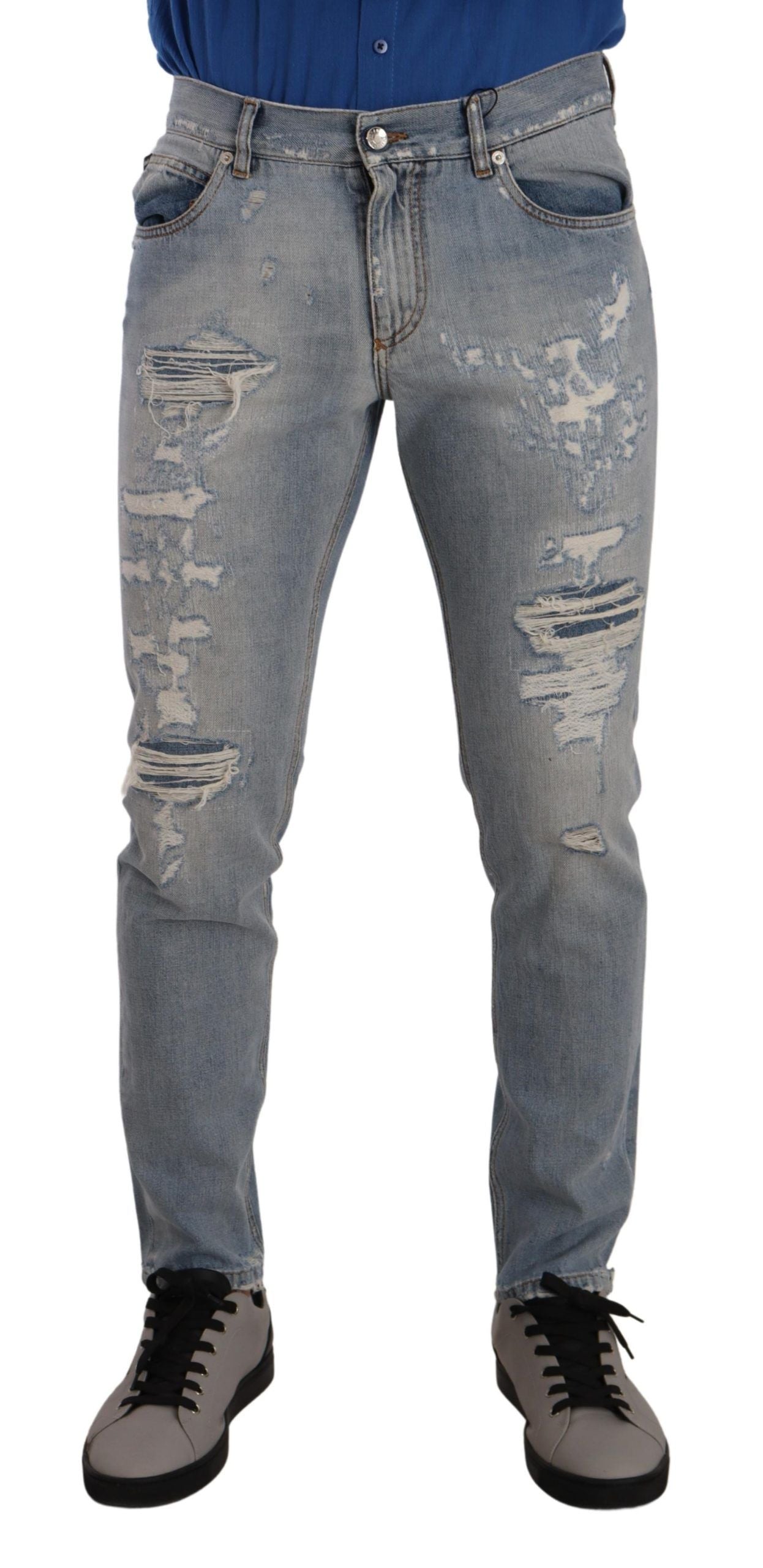 Dolce &amp; gabbana jean droit en denim bleu clair