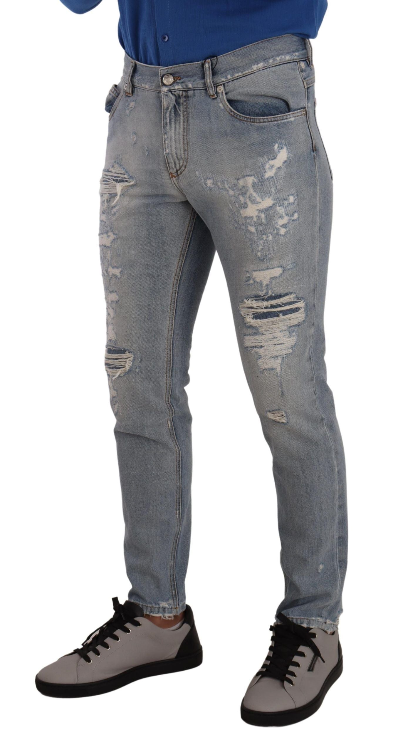 Dolce &amp; gabbana jean droit en denim bleu clair