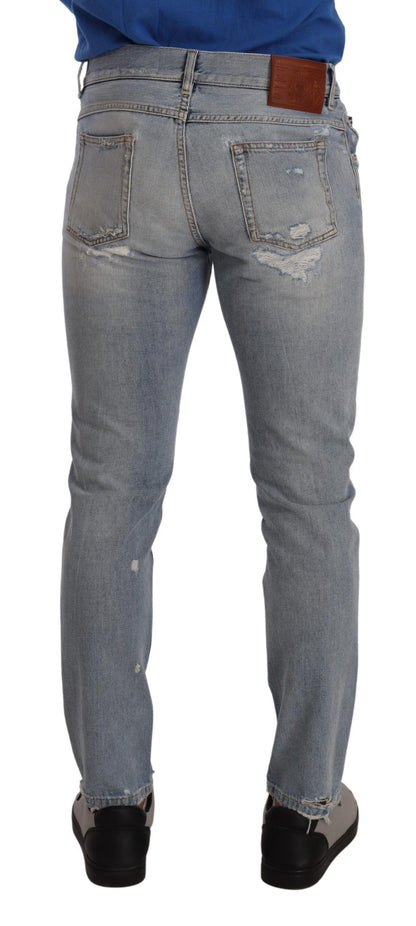 Dolce &amp; gabbana jean droit en denim bleu clair