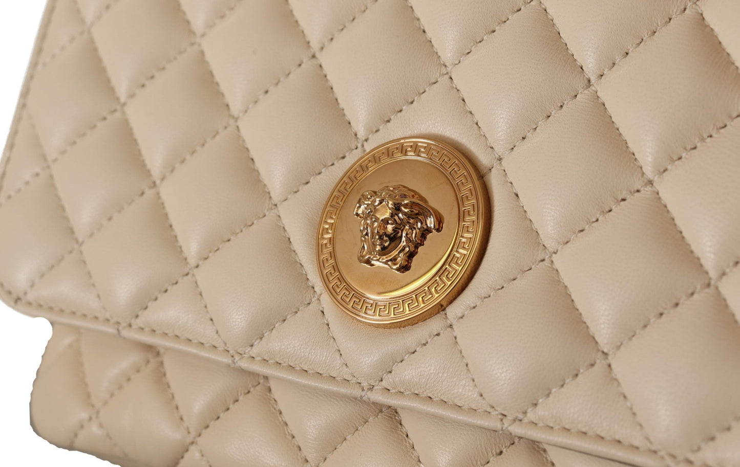 Versace Bolso de hombro Medusa de piel de napa blanca