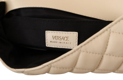 Versace Bolso de hombro Medusa de piel de napa blanca