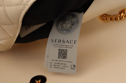 Sac porté épaule en cuir nappa blanc Versace