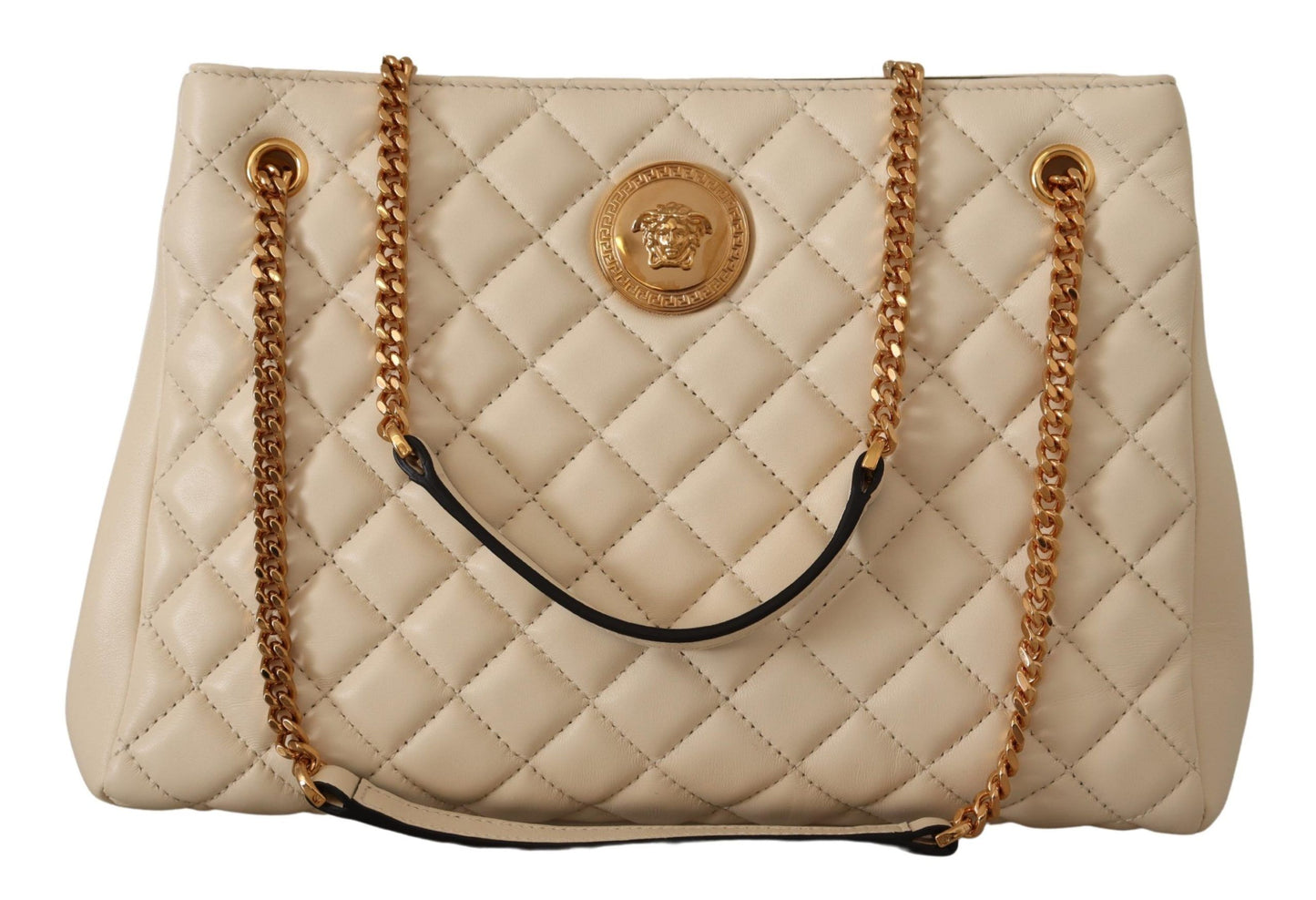 Versace Bolso tote Medusa de piel de napa blanca