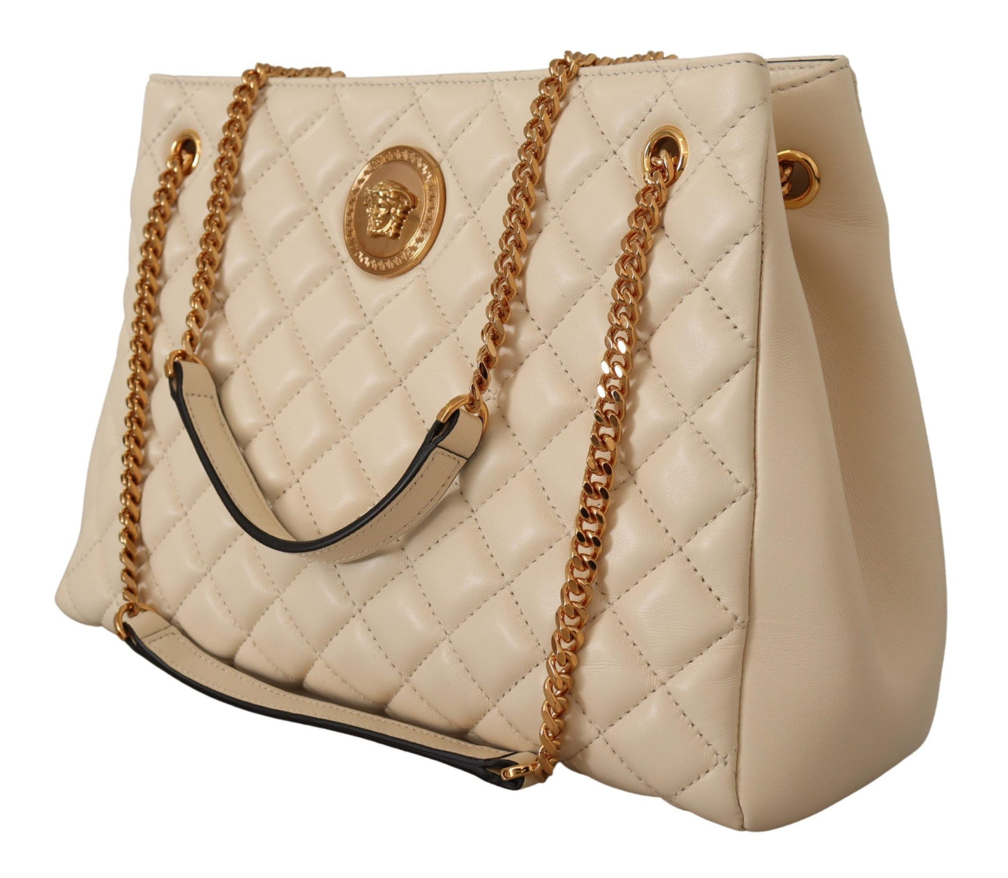 Versace Bolso tote Medusa de piel de napa blanca