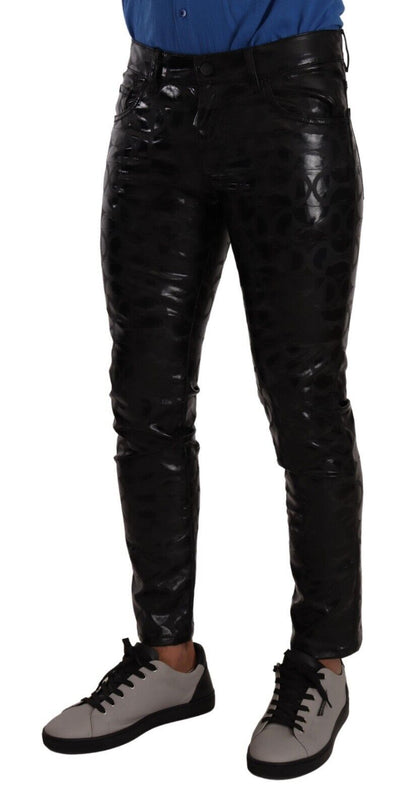 Dolce &amp; Gabbana pantalon skinny à logo noir