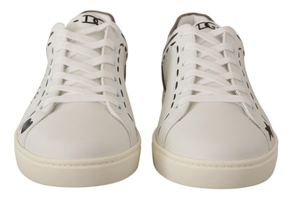 Baskets décontractées en cuir blanc Dolce &amp; gabbana