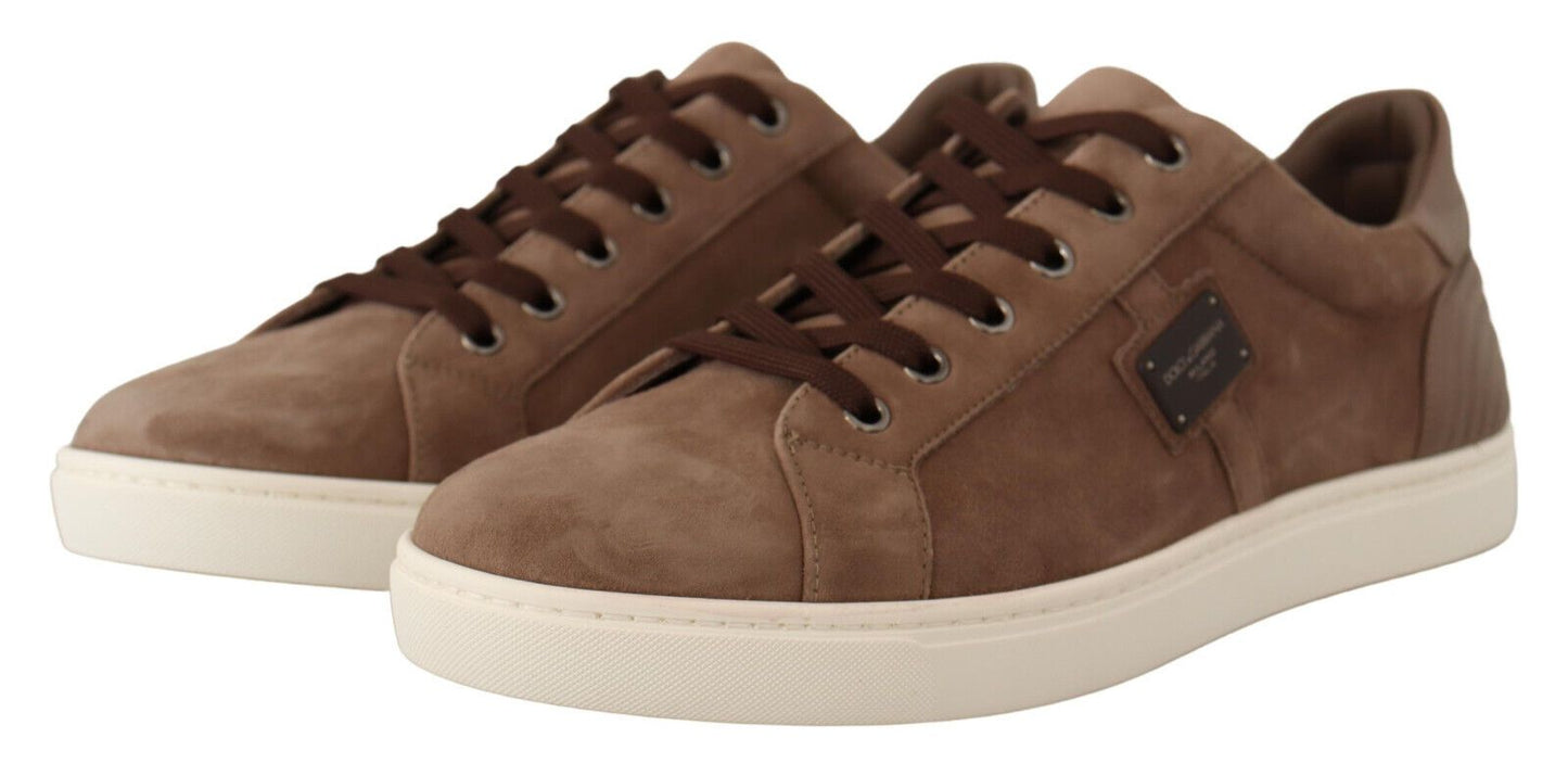 Baskets en cuir marron Dolce &amp; Gabbana pour homme