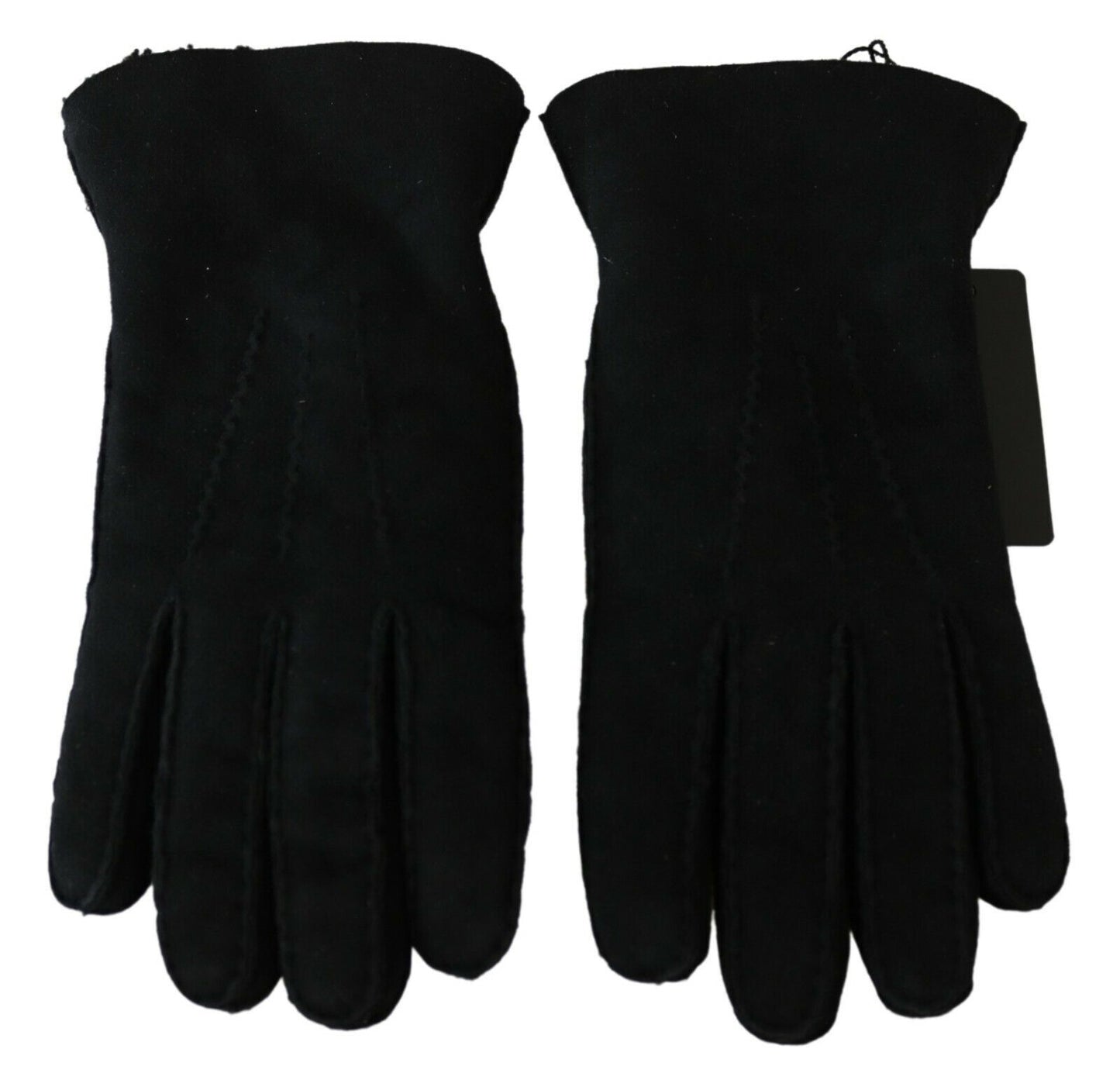 Gants de motard en cuir noir Dolce &amp; Gabbana