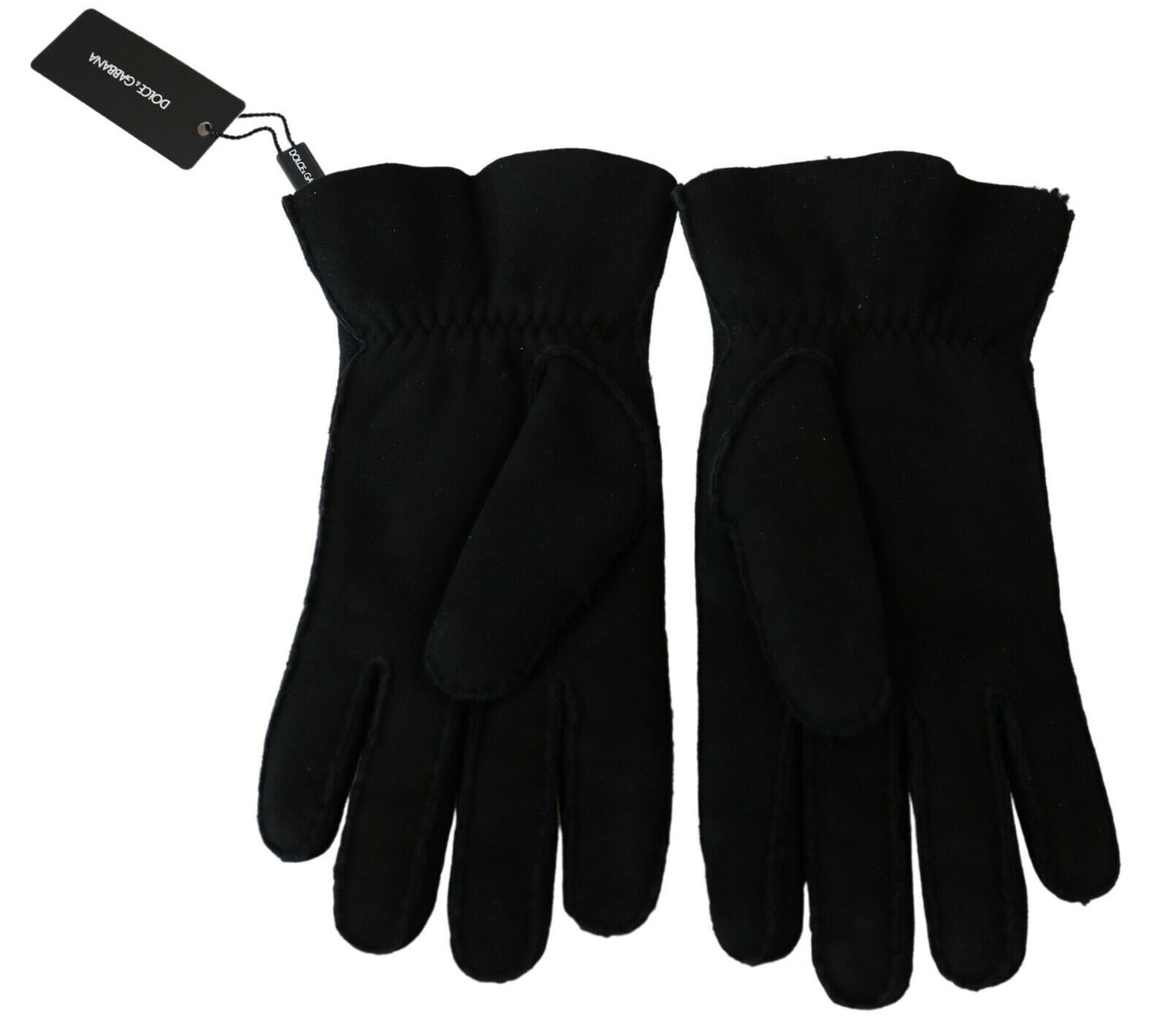 Gants de motard en cuir noir Dolce &amp; Gabbana