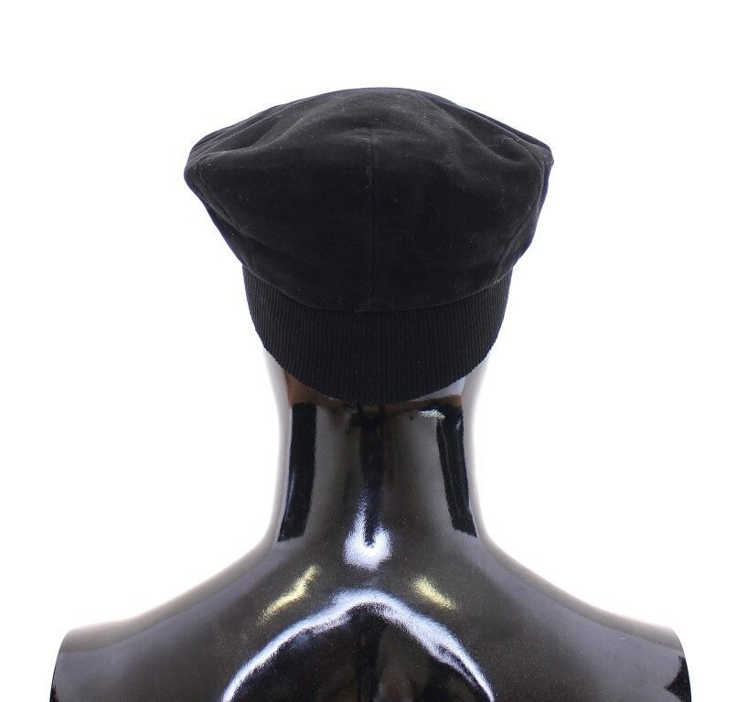 Casquette gavroche noire élégante Dolce &amp; Gabbana