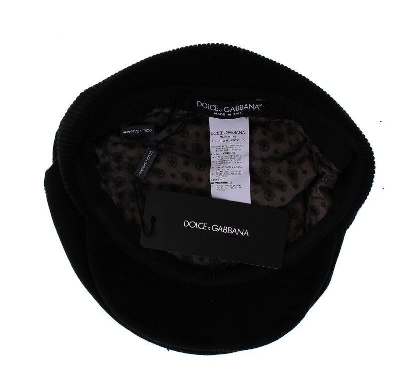 Casquette gavroche noire élégante Dolce &amp; Gabbana