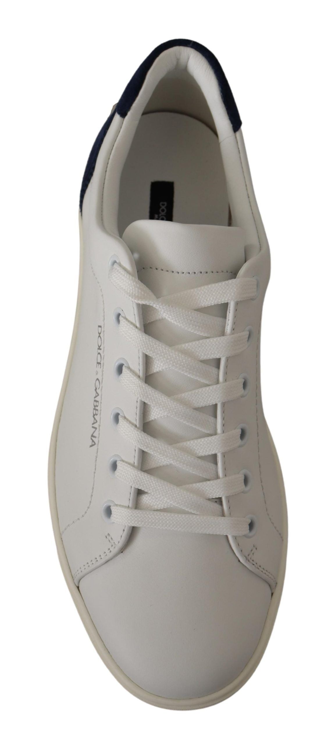 Dolce &amp; gabbana baskets basses en cuir blanc et bleu