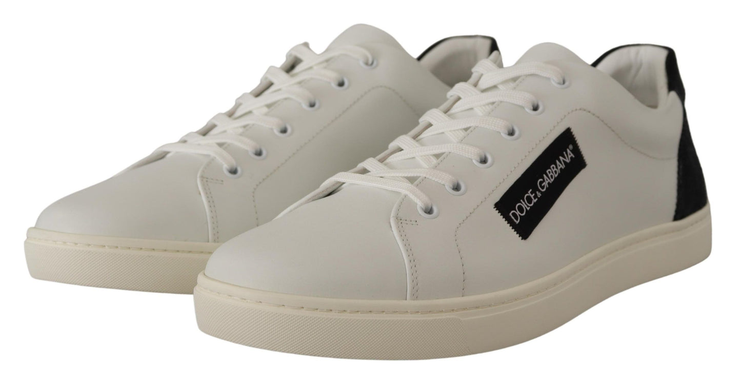 Dolce & Gabbana Elegant White Leather Low Top Sneakers