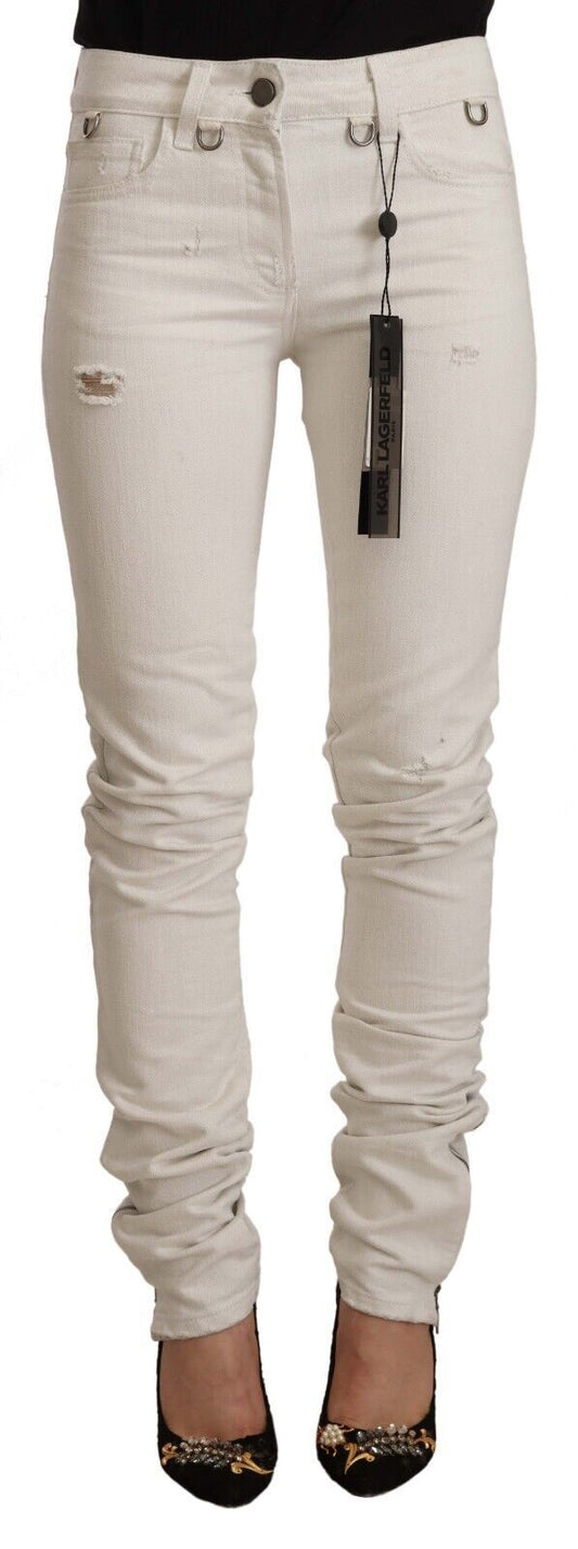 Karl lagerfeld jean slim taille moyenne blanc