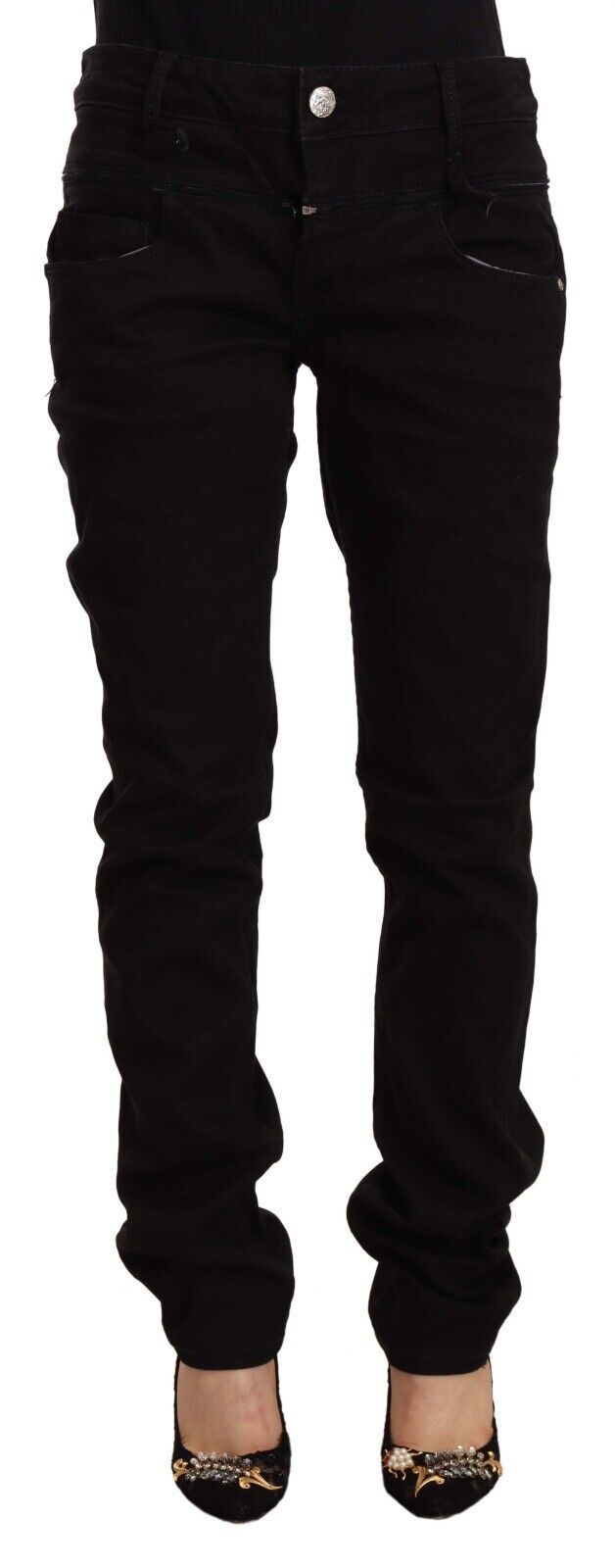 Jean skinny taille basse noir Acht