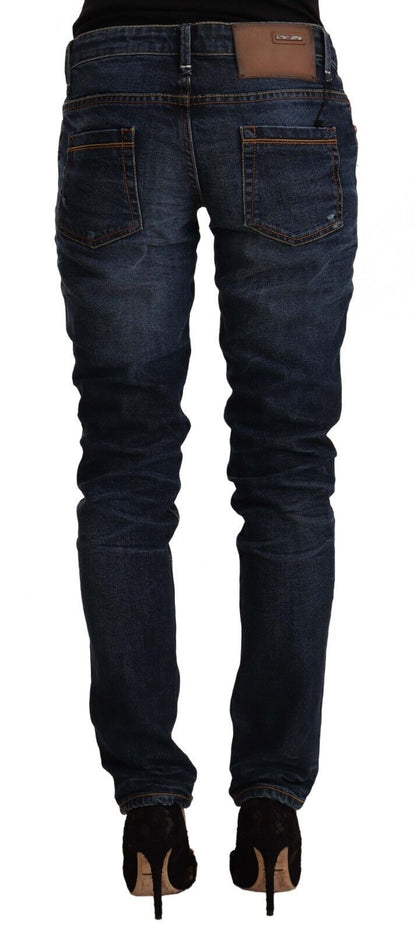 Acht slim fit denim délavé bleu