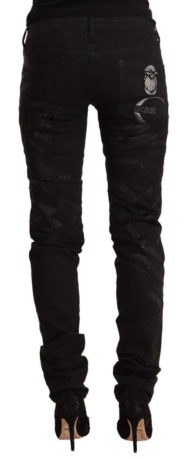 Just Cavalli - Jean slim noir orné