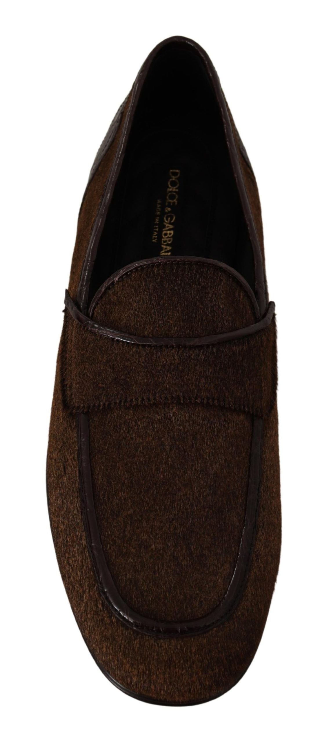 Mocassins en cuir caïman marron Dolce &amp; gabbana