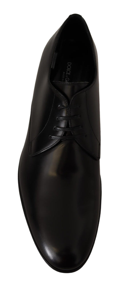 Dolce & Gabbana Elegant Black Leather Derby Shoes