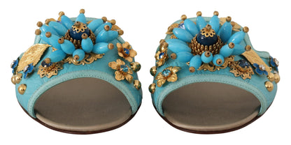 Dolce &amp; gabbana exquises sandales en cuir exotique à cristaux