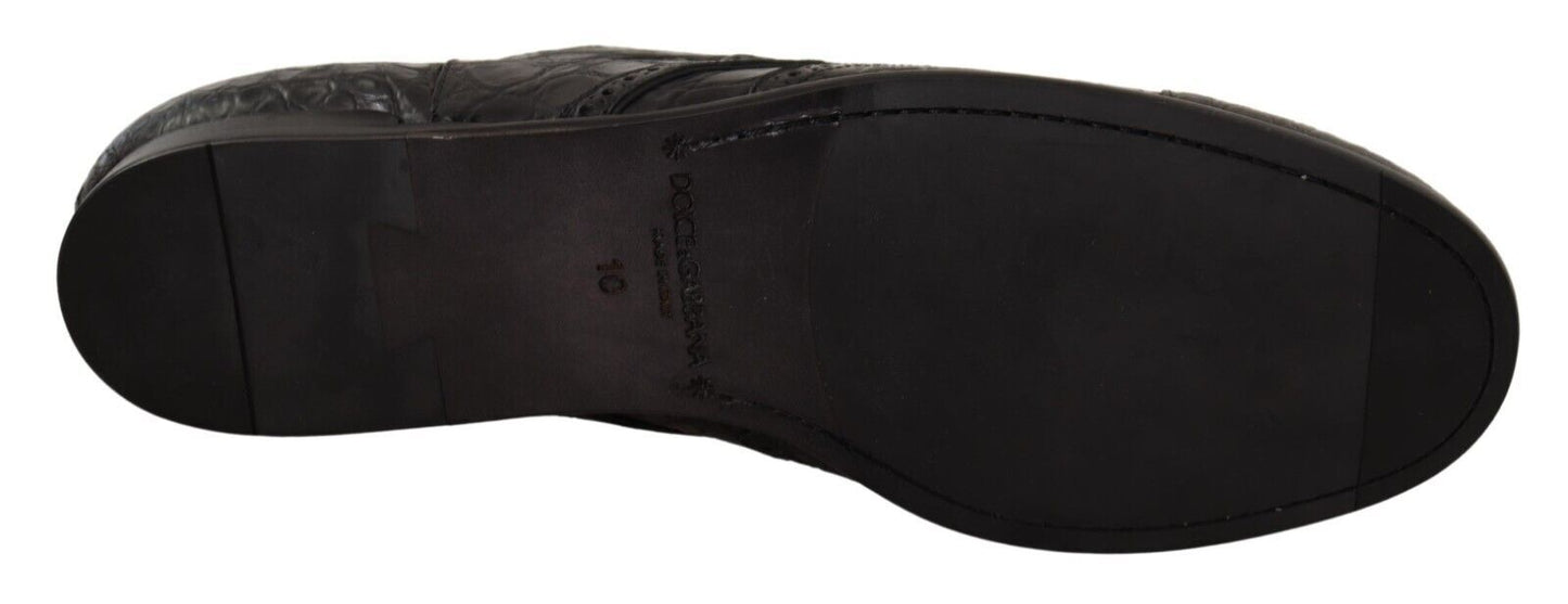 Dolce &amp; Gabbana chaussures derby en cuir exotique exquises