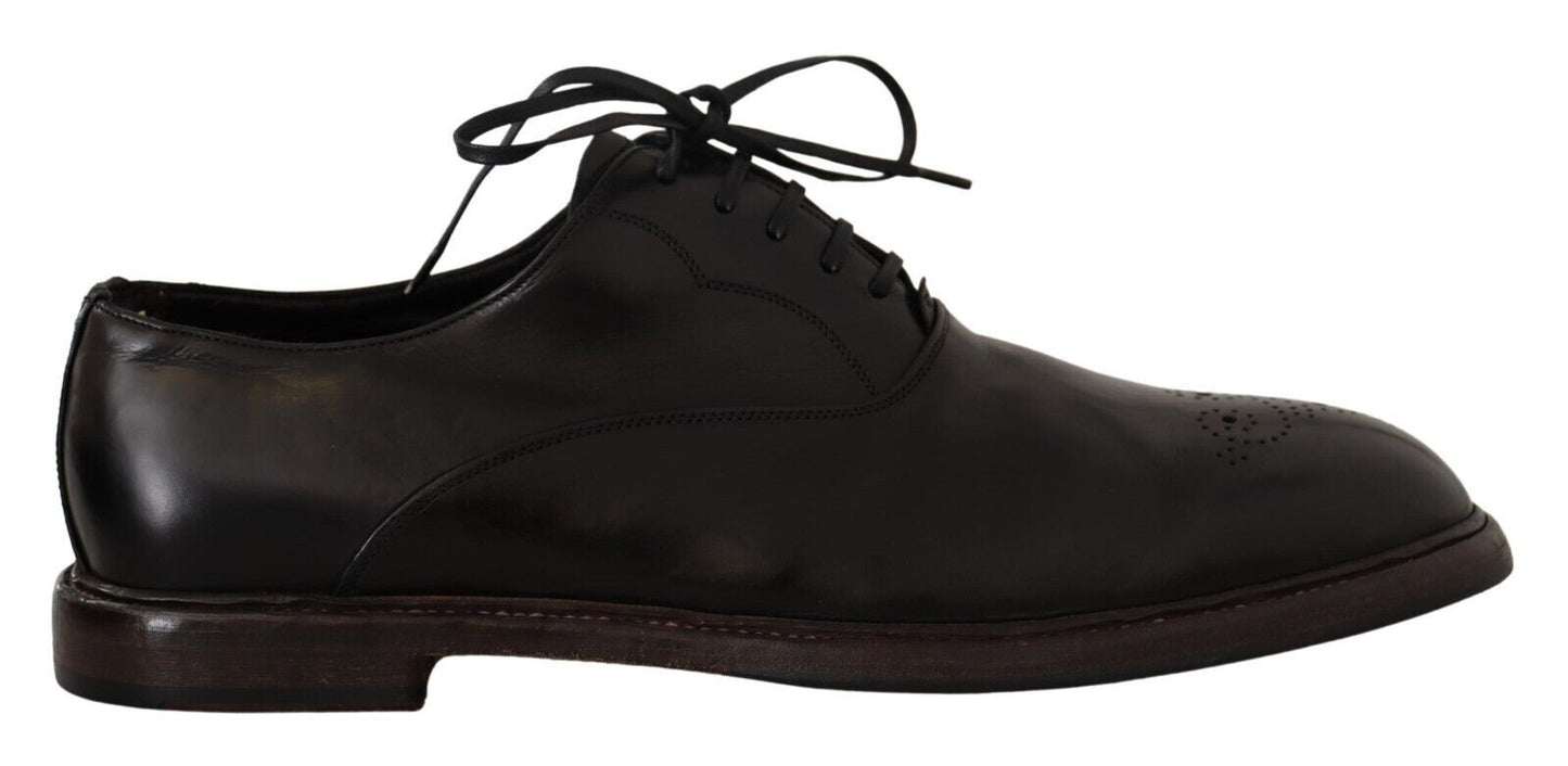 Chaussures derby formelles en cuir noir Dolce &amp; gabbana