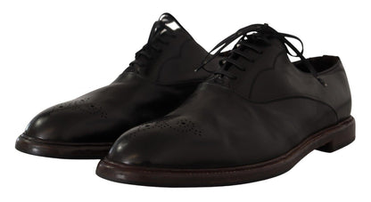 Chaussures derby formelles en cuir noir Dolce &amp; gabbana