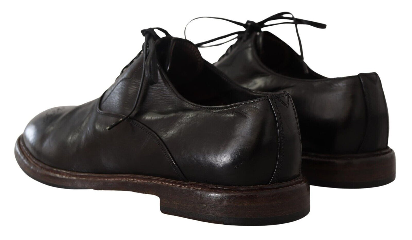 Chaussures derby formelles en cuir noir Dolce &amp; gabbana