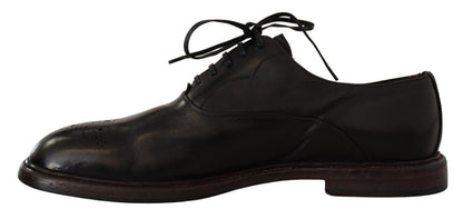 Chaussures derby formelles en cuir noir Dolce &amp; gabbana