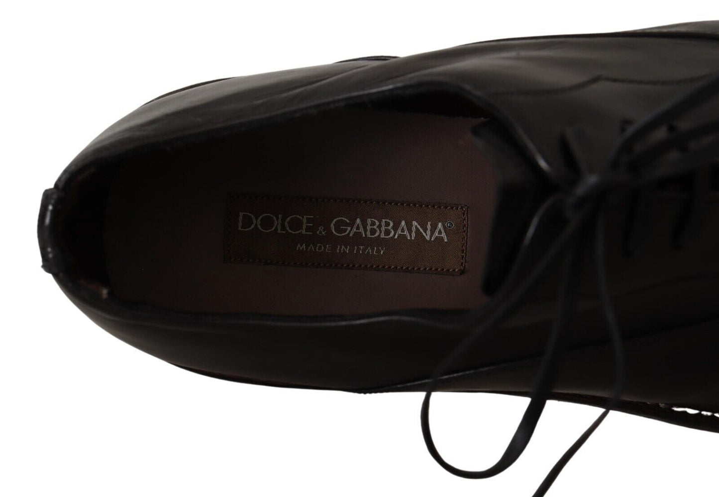 Chaussures derby formelles en cuir noir Dolce &amp; gabbana